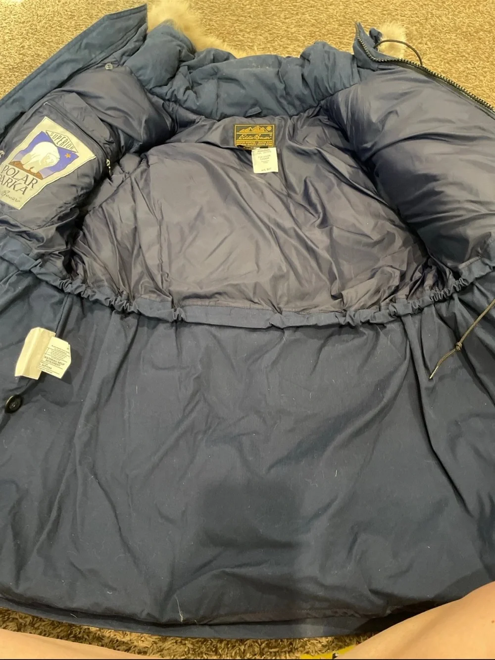Eddie Bauer vintage superior polar parka coyote fur trim hood large